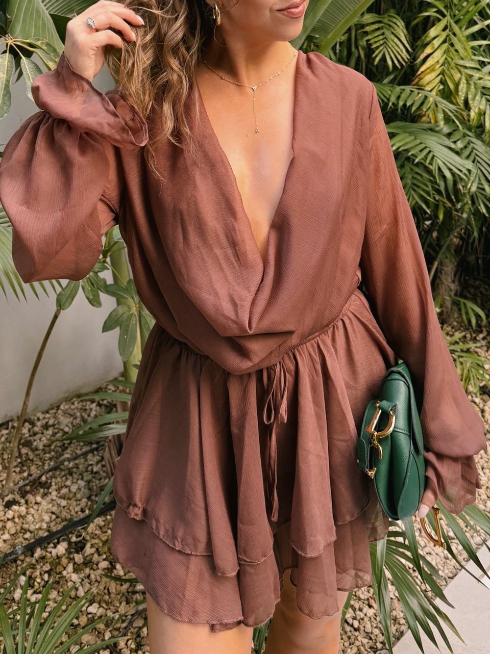 MISSGUIDED Long Sleeve
Chiffon Mini Dress Open
Back Party Evening Dress